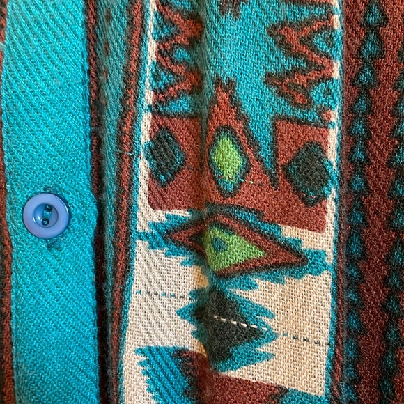 Free People Bohemian Aztec Print Turquoise and Brown Dress - Picture 7 of 9